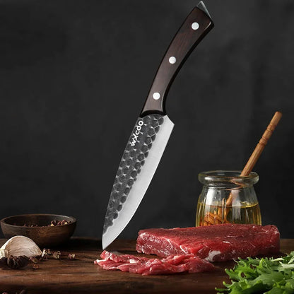 4PCS Stainless Steel Knife Set Handmade Professional High Quality Sharp Multipurpose Kitchenware Forged Mini Cheese Boning Pizza