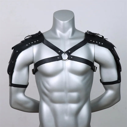 Medieval leather wide waistband brave knight role-playing Viking wristband Halloween Coplay shoulder armor accessory set