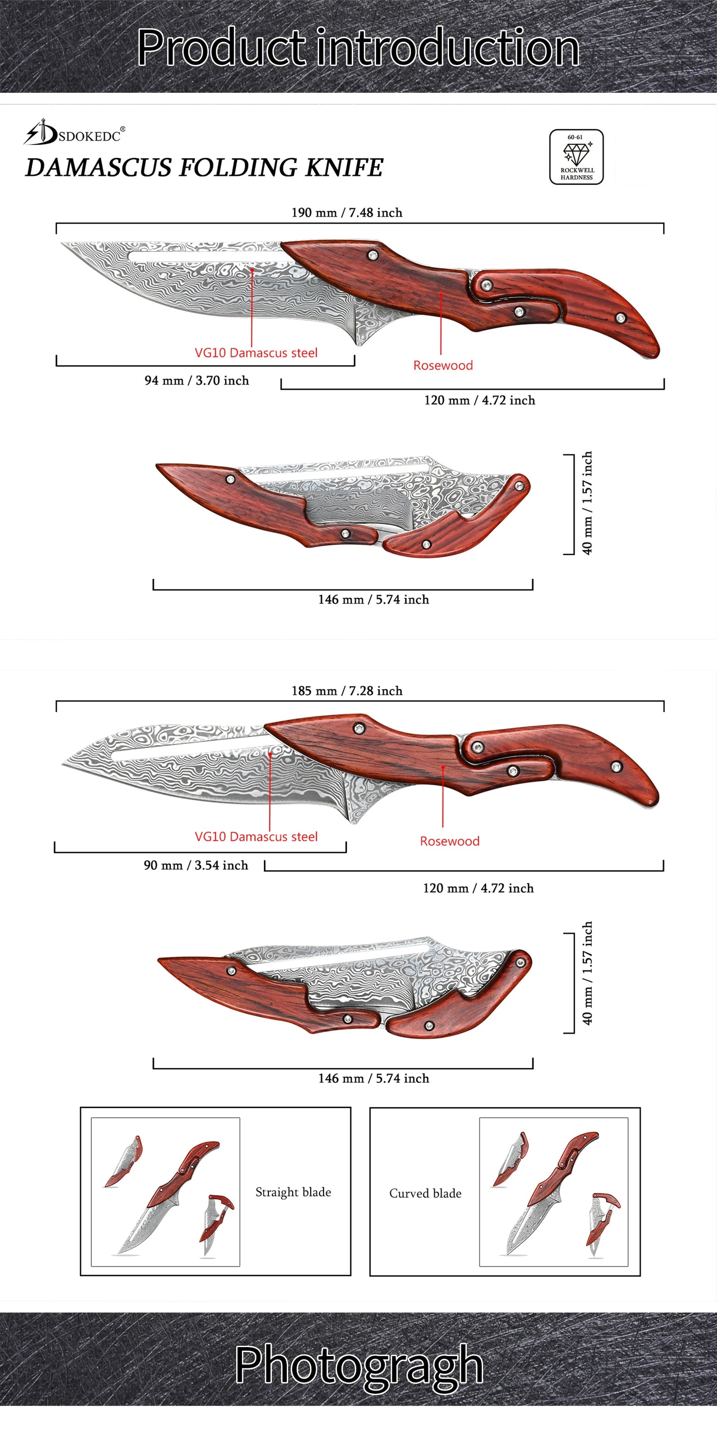 VG10 Damascus Knives Tactical Hunting Mechanical Folding Knife Fixed Blade Outdoor Camping Survival EDC Pocket Defense Tools