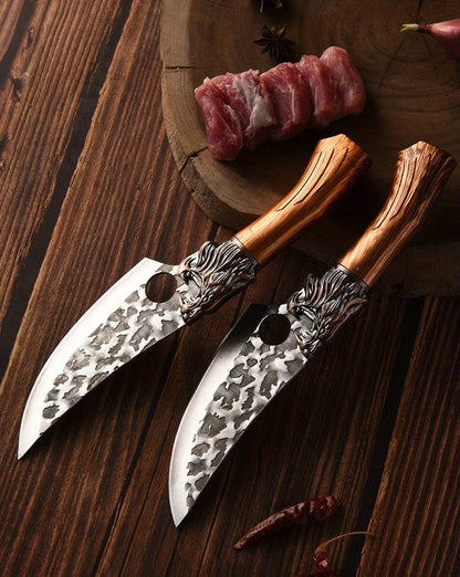 7PCS Professional Kitchen Knife Set Stainless Steel Chef Utility Boning Butcher Cleaver Paring Fish Multipurpose Cutting Tools