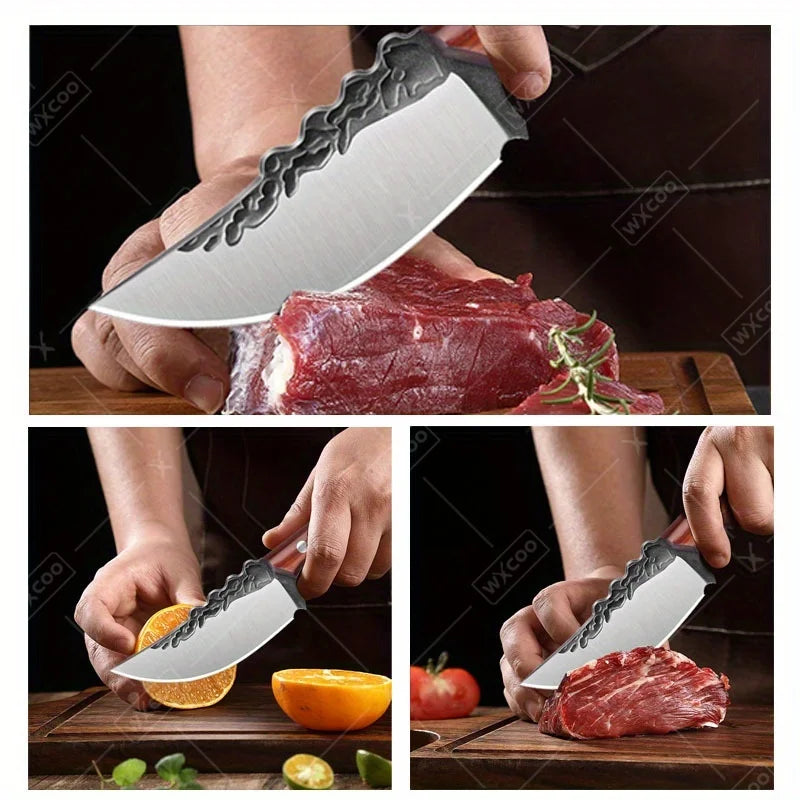 3 PCS Stainless Steel Boning Knife Set Professional High Quality Sharp Handmade Forged Kitchen Utility Cutting Knives
