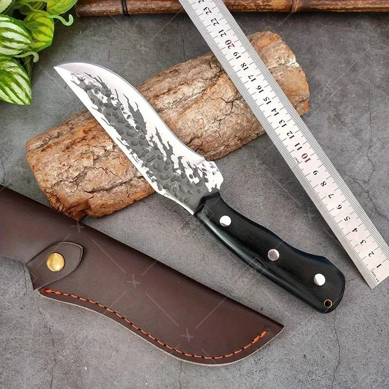 2PCS Stainless Steel Knife Handmade Forged Cleaver Boning Fish Barbecue Camping Outdoor Kitchen Knife