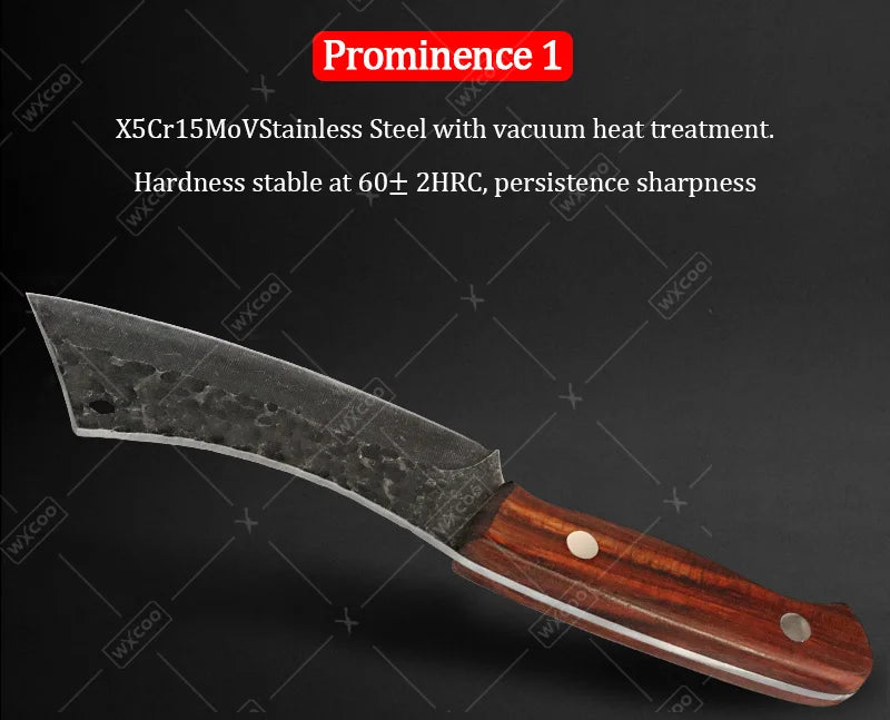 2 PCS Stainless Steel Kitchen Knife Set Mini Butcher Paring Cleavers Multipurpose Hand Forged Utility Cutters for Kitchen