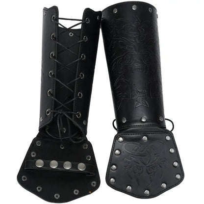 Medieval Arm Gauntlets Feather Viking Wrist And Hand Bracer Nordic Viking Style Hand Guard Costume For Playing Roles For Cosplay