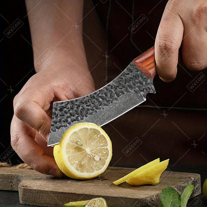 2 PCS Pocket Knife Hand Forged High Carbon Steel Kitchen Knives Multipurpose Cooking Knives Stainless Steel Butcher Boning