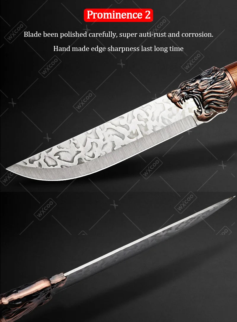 6PCS Professional Kitchen Chef Knife Set Stainless Steel Boning Knife Forged Butcher Knife Utility Knife Vegetable Chopper Meat