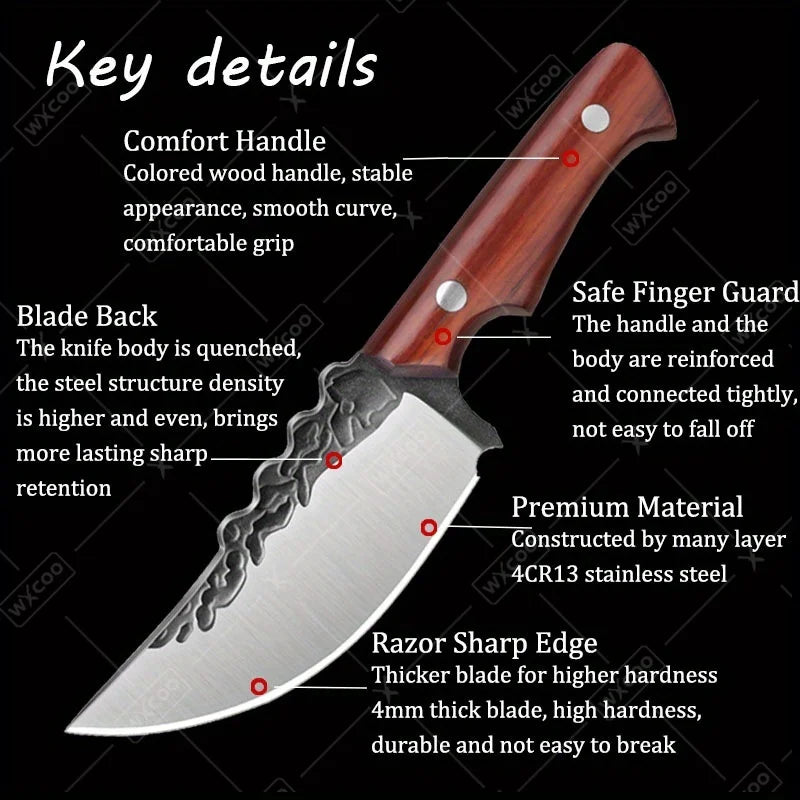 3 PCS Stainless Steel Boning Knife Set Professional High Quality Sharp Handmade Forged Kitchen Utility Cutting Knives