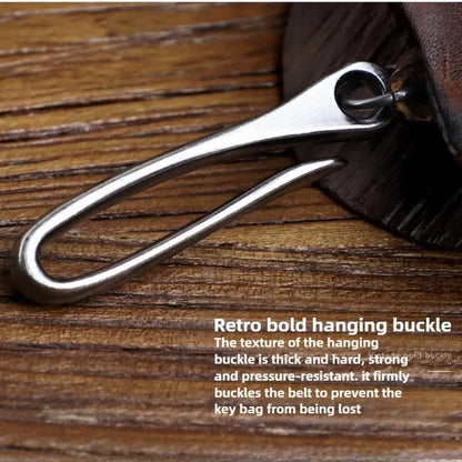 1pc Viking Sporran Portable Bourbon Brown Handcrafted Thick Leather Waist Bag Change Holder Keychain Coin Purse Wallet for Men