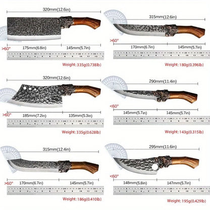 9PCS Professional Kitchen Chef Knife Set Stainless Steel Utility Knife Cutters Mini Knife Butcher Knife Boning Fish Pizza Cheese
