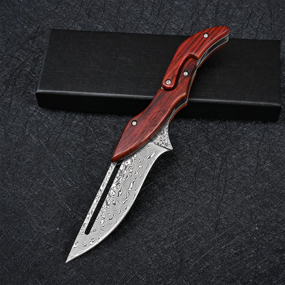 VG10 Damascus Knives Tactical Hunting Mechanical Folding Knife Fixed Blade Outdoor Camping Survival EDC Pocket Defense Tools