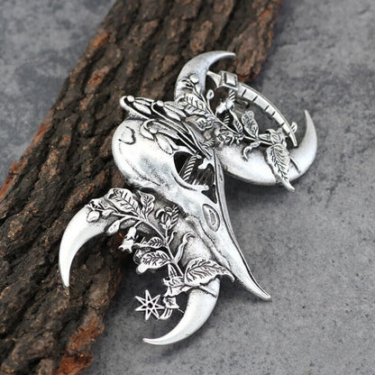 4PCS Witch Viking Norse celtic raven skull Barrette Hairpin Gothic Hair Accessory