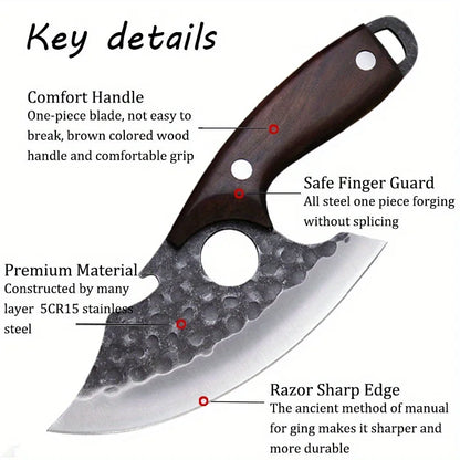 3 Pcs Stainless Steel Chef Knife Set Hand Forged Kitchen Cutters Boning Slicing Butcher Utility Paring Cleavers