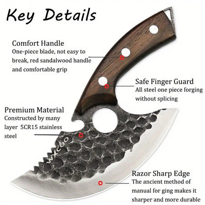 4PCS Stainless Steel Knife Set Handmade Professional High Quality Sharp Multipurpose Kitchenware Forged Mini Cheese Boning Pizza
