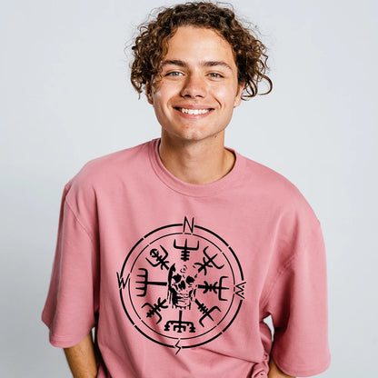 1pc Viking Compass Painting Stencil 11.8x11.8 inch Skull Compass Stencil for Painting ReusableTheme Motifs Plastic Stencil