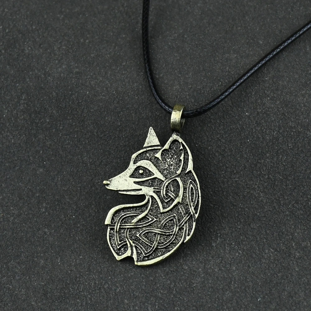 1pcs Men's Necklace Viking Fox Wolf Fenrir Pendant Necklace Celtwolf Amulet jewelry Dropshipping