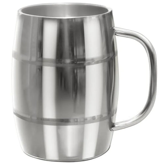 Beer Mugs Viking Cup for Beer Enthusiasts 34 oz Stainless Steel Mug with Handle Unique Barrel Stein for Men Ideal Coffee Tumble