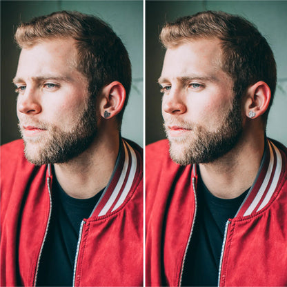 Boniskiss 4pcs Punk Norse Viking Runes Fenrir Wolf Head Amulet Earrings Hip Hop Stainless Steel Stud 20G for Men Women Unisex