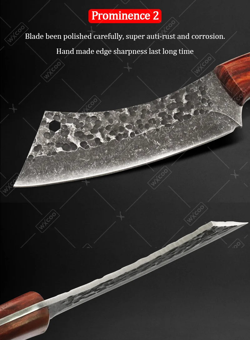 2 PCS Stainless Steel Kitchen Knife Set Mini Butcher Paring Cleavers Multipurpose Hand Forged Utility Cutters for Kitchen