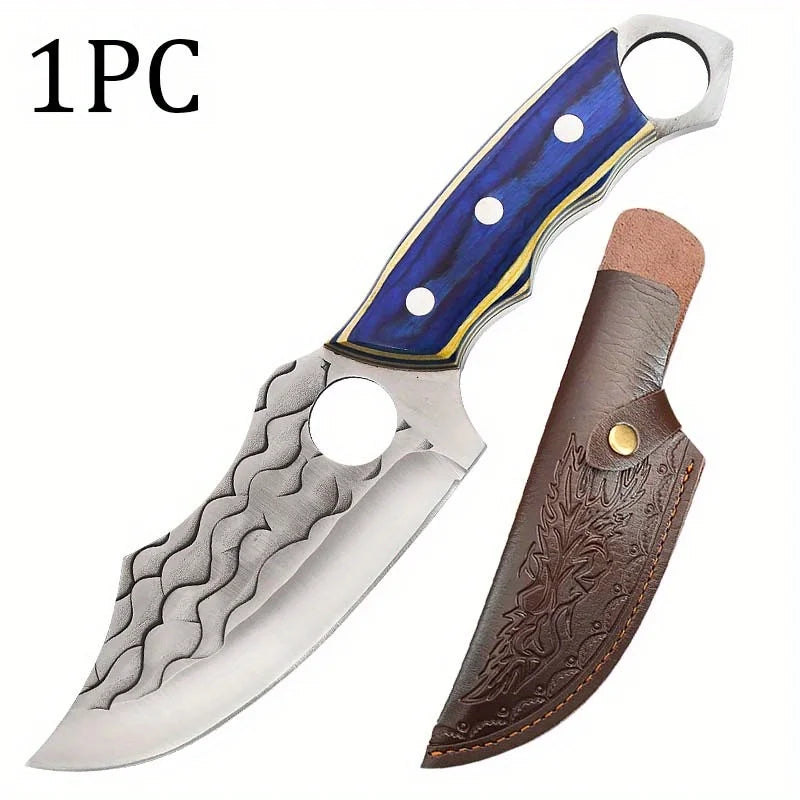 1 PC Stainless Steel Professional Kitchen Knife Handmade Forged Boning and Slicing Cleaver with Wooden Handle