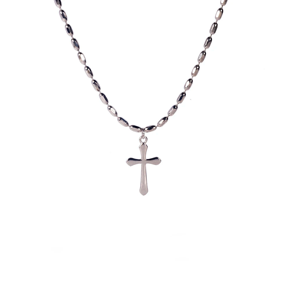 Real Pure 925 Sterling Silver Simple Cross Pendant Necklaces for Men and Women Couples Viking Christian Jewelry Ships from USA