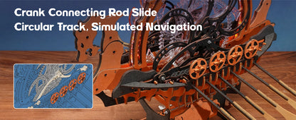 Robotime Boat Wooden Models 3D Puzzle Wooden Model Kits Viking Dragon Ship with Motor and LED Light Unique Gifts Ship