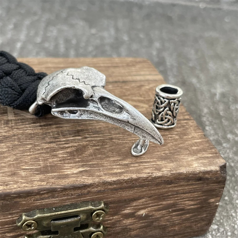 Viking Odin Raven Skull Bracelet