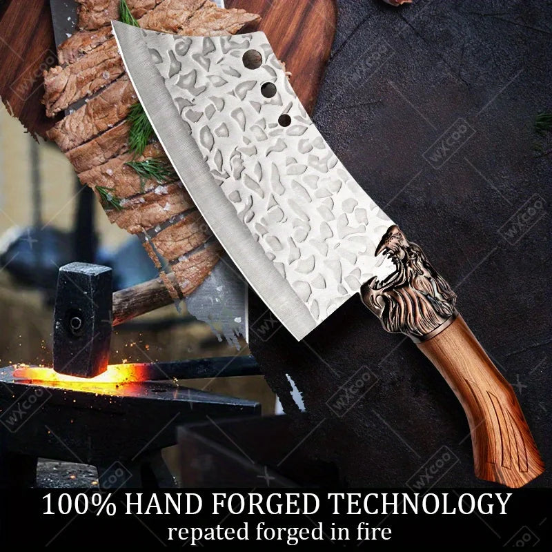 6PCS Professional Kitchen Chef Knife Set Stainless Steel Boning Knife Forged Butcher Knife Utility Knife Vegetable Chopper Meat