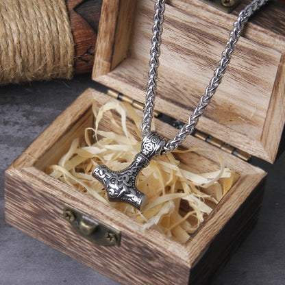 Stainless Steel Small Thor's Hammer Viking Necklace