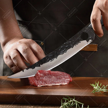 1 PC High Carbon Steel Boning Knife Kitchen Chef Knife Professional Multipurpose Cutting Knife With Sheath For Barbecue Cooking