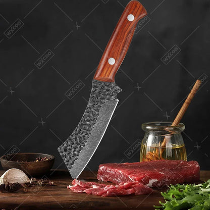 2 PCS Pocket Knife Hand Forged High Carbon Steel Kitchen Knives Multipurpose Cooking Knives Stainless Steel Butcher Boning
