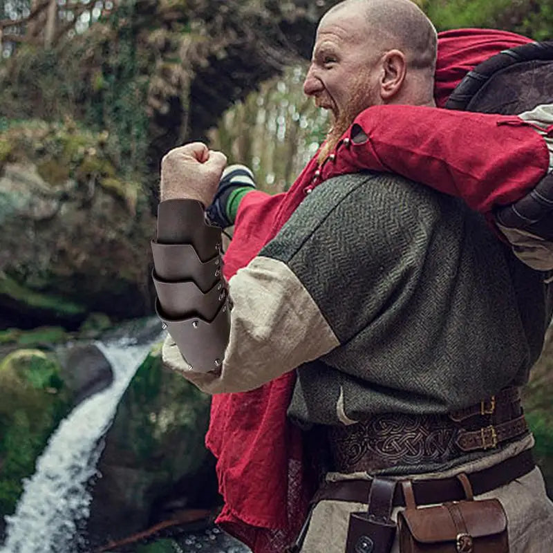 Medieval Bracers Medieval Arm Guard Bracers Cosplay Arm Bracers PU Leather Costume Bracer Viking Bracers For Historical