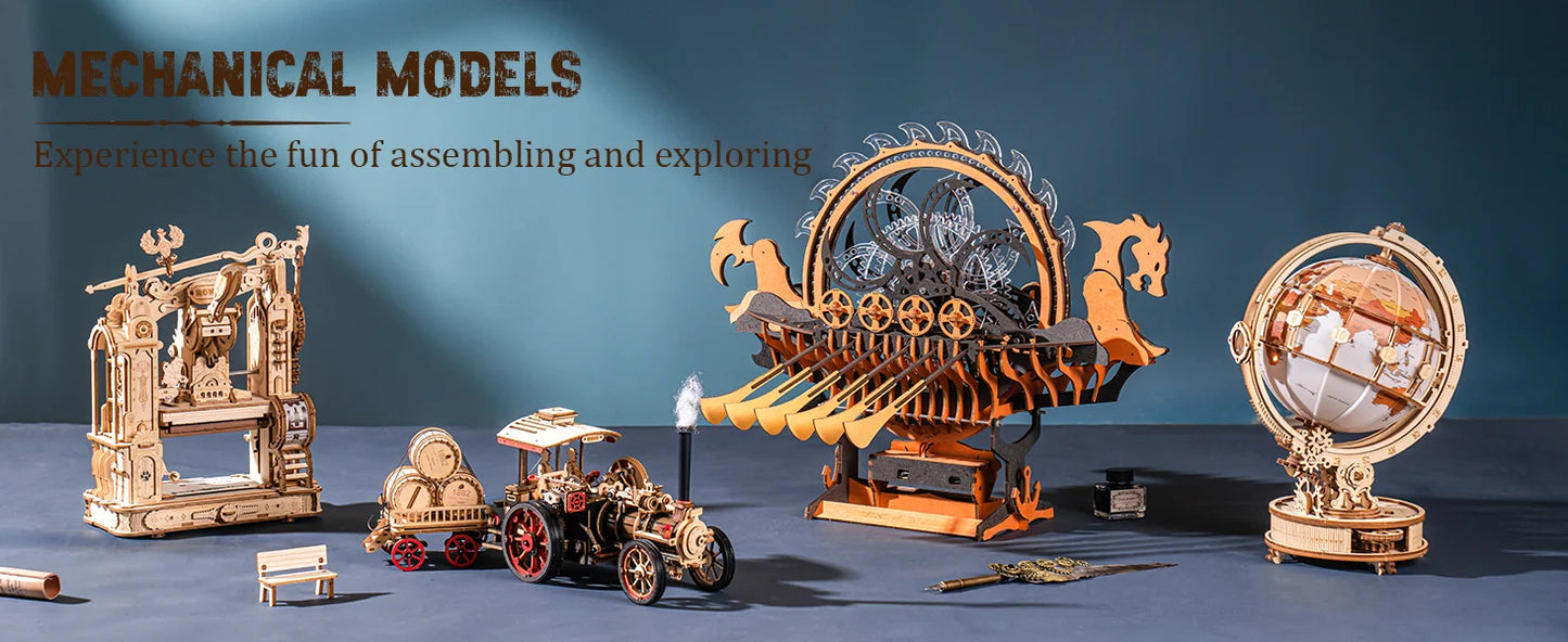 Robotime Rokr Vikingship Moveable Model for Kids Great Present Choice Eco-friendly Wood 3D Wooden Puzzle Dragon-boat Toys