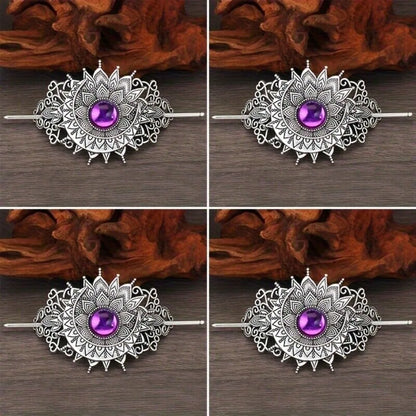 4PCS Triple Moon Celtic Knot Hair Clip Vintage Hollow Moon Hair Clip Barrette Jewelry for Women