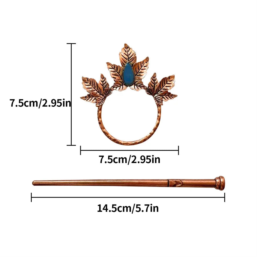 New Gothic Retro Cow Skull Skeleton Moonstone Hair Clips Hairpins for Women Fashion Deer Horn Hair Stick Hair Styling Tools