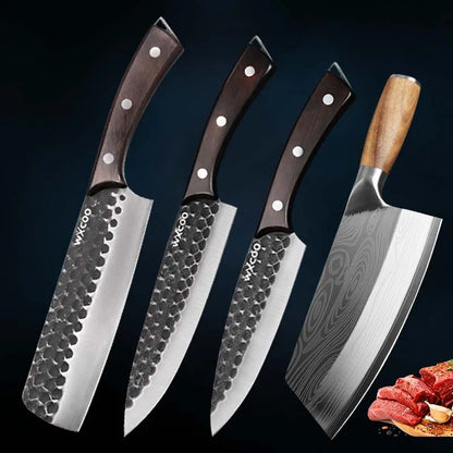 4PCS Kitchen Chef Knife Set Multipurpose Cooking Knife Stainless Steel Boning Barbecue Vegetable Chopper Cutting Utility Outdoor