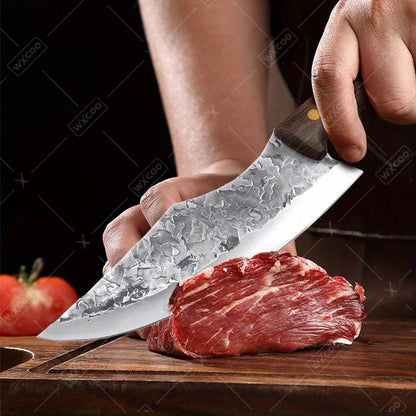 2PCS Professional Kitchen Chef Knife Set Forged Stainless Steel Boning Knife Multipurpose Butcher Knife Cooking Knife Cleaver