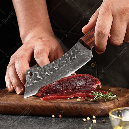 2 PCS Stainless Steel Kitchen Knife Set Mini Butcher Paring Cleavers Multipurpose Hand Forged Utility Cutters for Kitchen