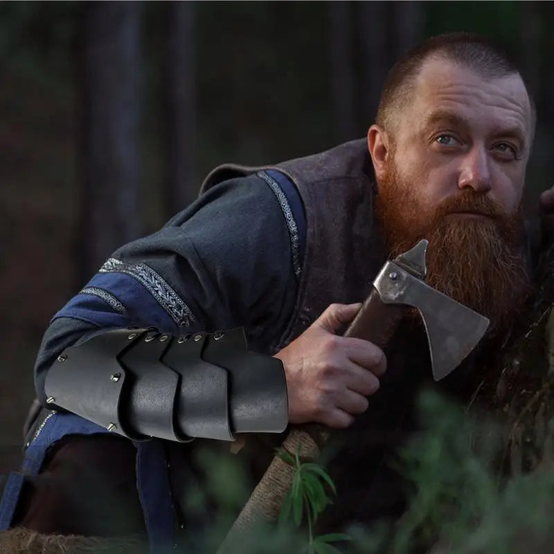 Medieval Bracers Medieval Arm Guard Bracers Cosplay Arm Bracers PU Leather Costume Bracer Viking Bracers For Historical