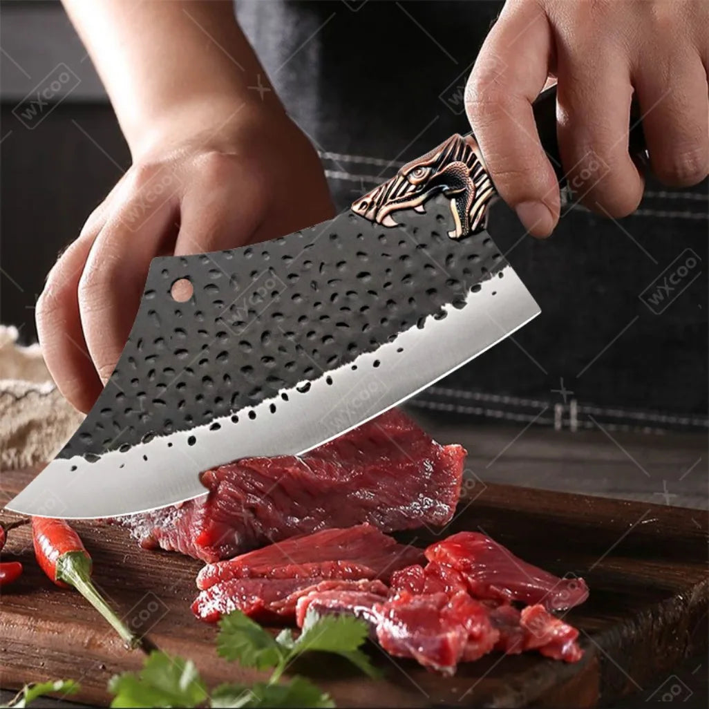 1PCS 6PCS 7PCS Professional Stainless Steel Chef Knife Set Handmade Forged Kitchen Knives Vegetable Cutting Utility Boning Fish