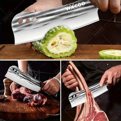 1 PC/3 PCS Stainless Steel Meat Cleaver Sharp Boning Knife Kitchen Utility Knife Handmade Forged Multipurpose Tool Wooden Handle