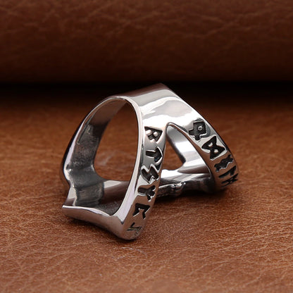 Viking Thors Hammer Stainless Steel Nordic Odin Rune Rings