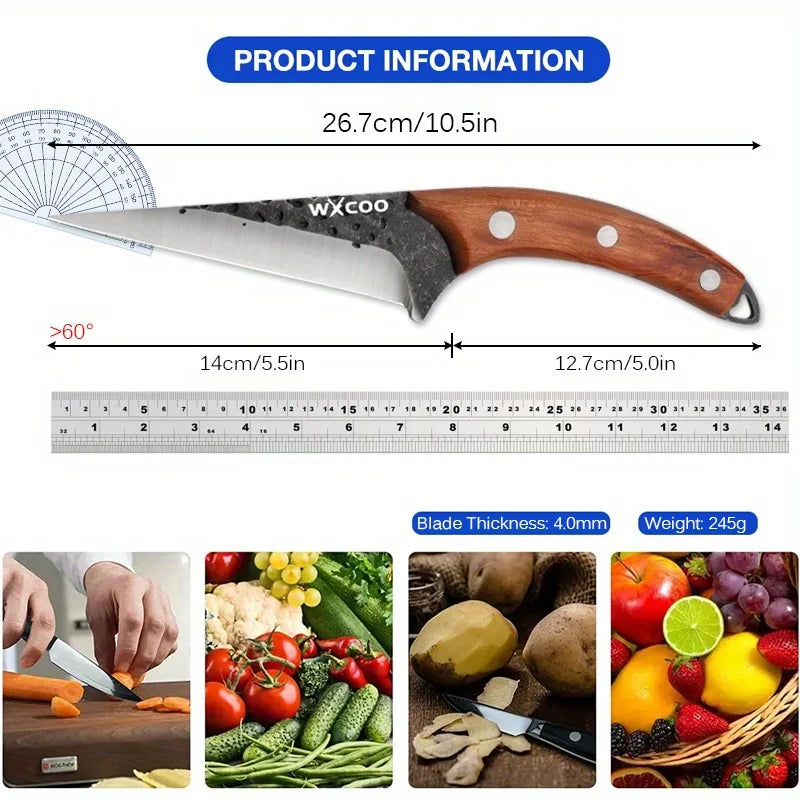 1PC/3PCS Stainless Steel Multipurpose Chef Knife Kitchen Tools Boning Slicing Peeling Filleting Butcher Meat Cleaver Wood Handle