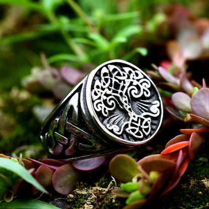 Stainless Steel Tree of Life Signet Ring