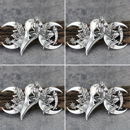 4PCS Witch Viking Norse celtic raven skull Barrette Hairpin Gothic Hair Accessory