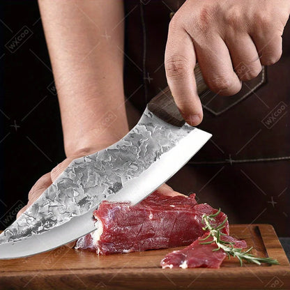 2PCS Professional Kitchen Chef Knife Set Forged Stainless Steel Boning Knife Multipurpose Butcher Knife Cooking Knife Cleaver