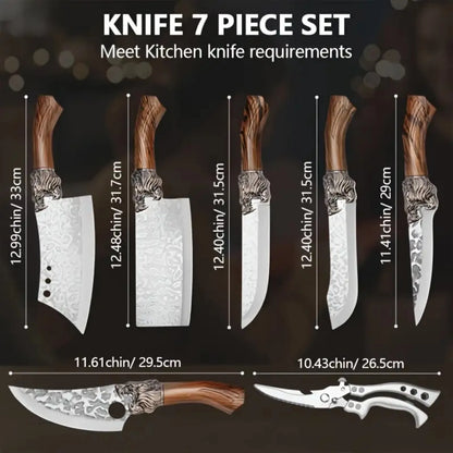 1-7 forged kitchen knife sheath, faucet-shaped handle, suitable for meat and fish
