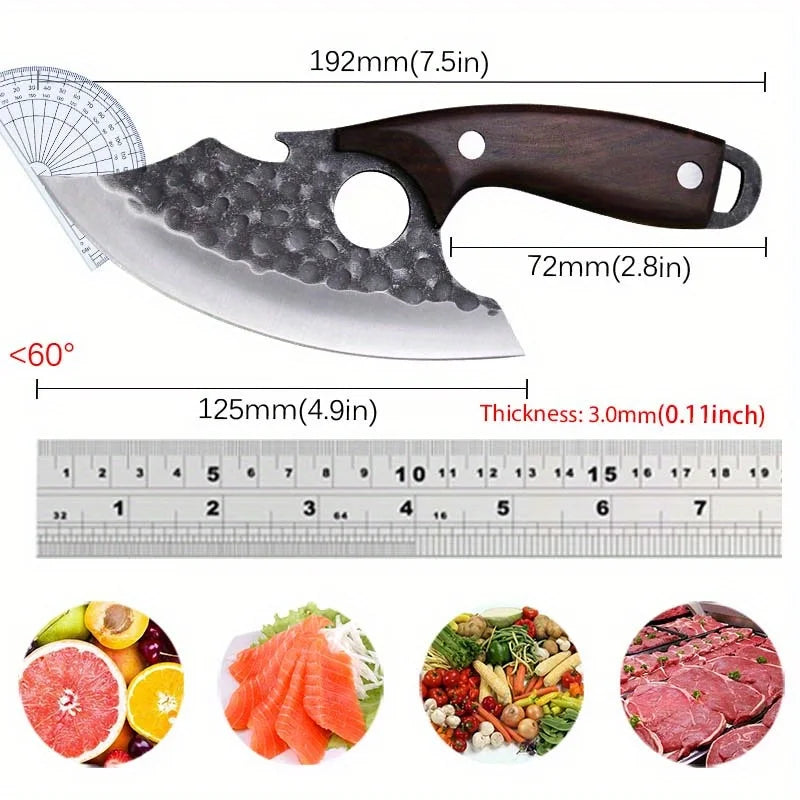 3 Pcs Stainless Steel Chef Knife Set Hand Forged Kitchen Cutters Boning Slicing Butcher Utility Paring Cleavers