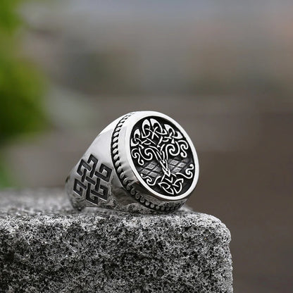 Viking Tree Of Life Ring Nordic Stainless Steel Yggdrasils