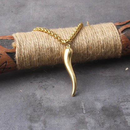 stainless steel Gold plated Cornicello Italian horn necklaces for women chili pepper pendant necklace dainty trendy jewelry 2023