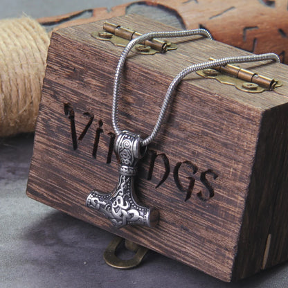 Stainless Steel Small Thor's Hammer Viking Necklace